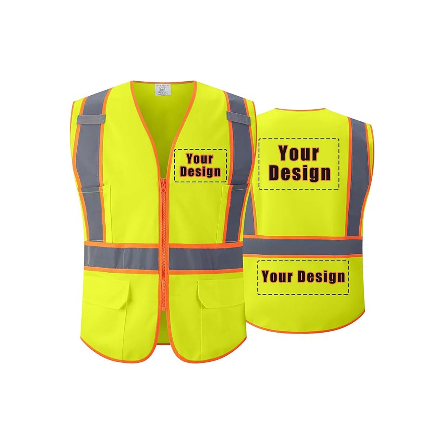 ProVisGear ProShield™ Personalized Hi-vis Custom Safety Vest with Pockets Hi-Vis Vest Class 2