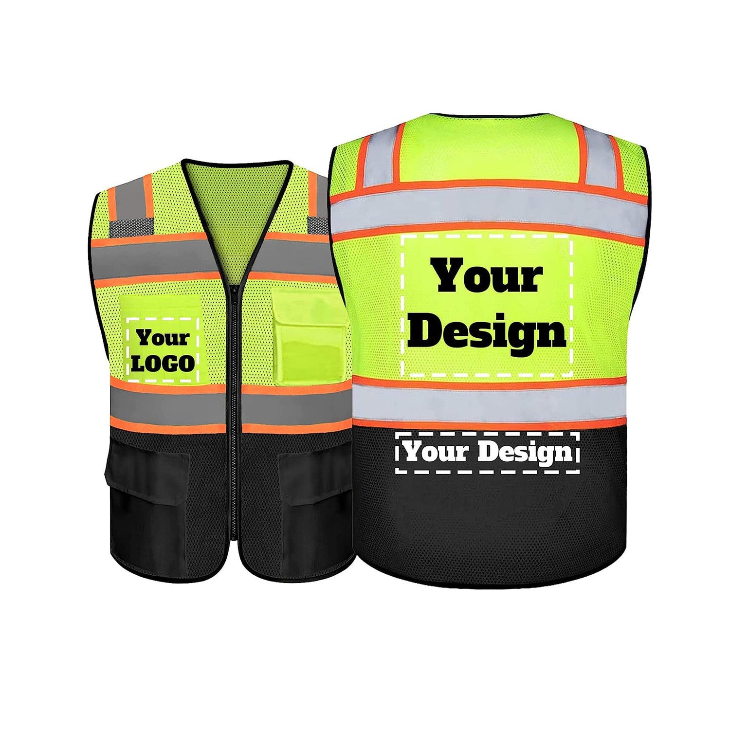 ProVisGear ProShield™ Custom Safety Vest Logo Vest to Work Hi-Vis Construction Vest Class 2 Type R Standard